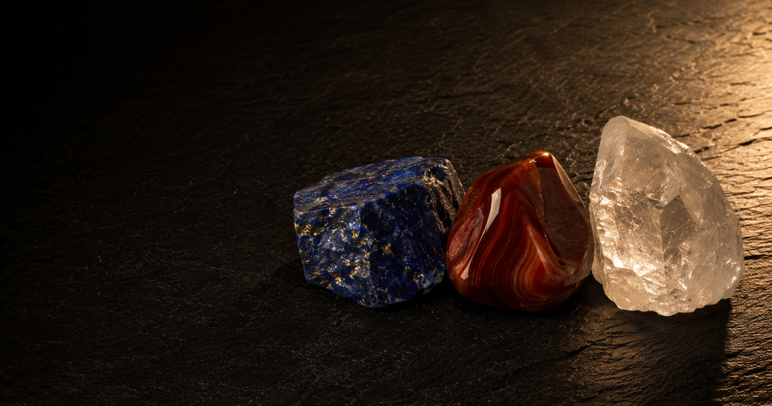Piedras Nacionales de Chile para Fiestas Patrias: Lapislázuli, Ágata Roja y Cuarzo Blanco