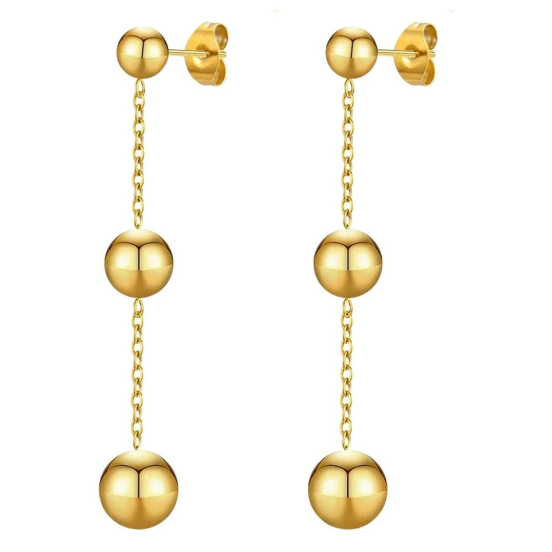 Aros Mujer Acero Inoxidable Color Dorado Elegantes Moda Chic