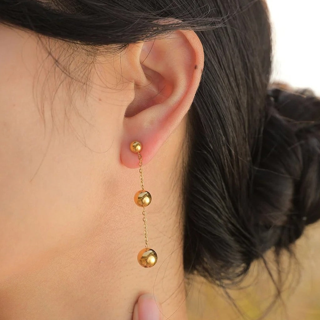 Aros Mujer Acero Inoxidable Color Dorado Elegantes Moda Chic
