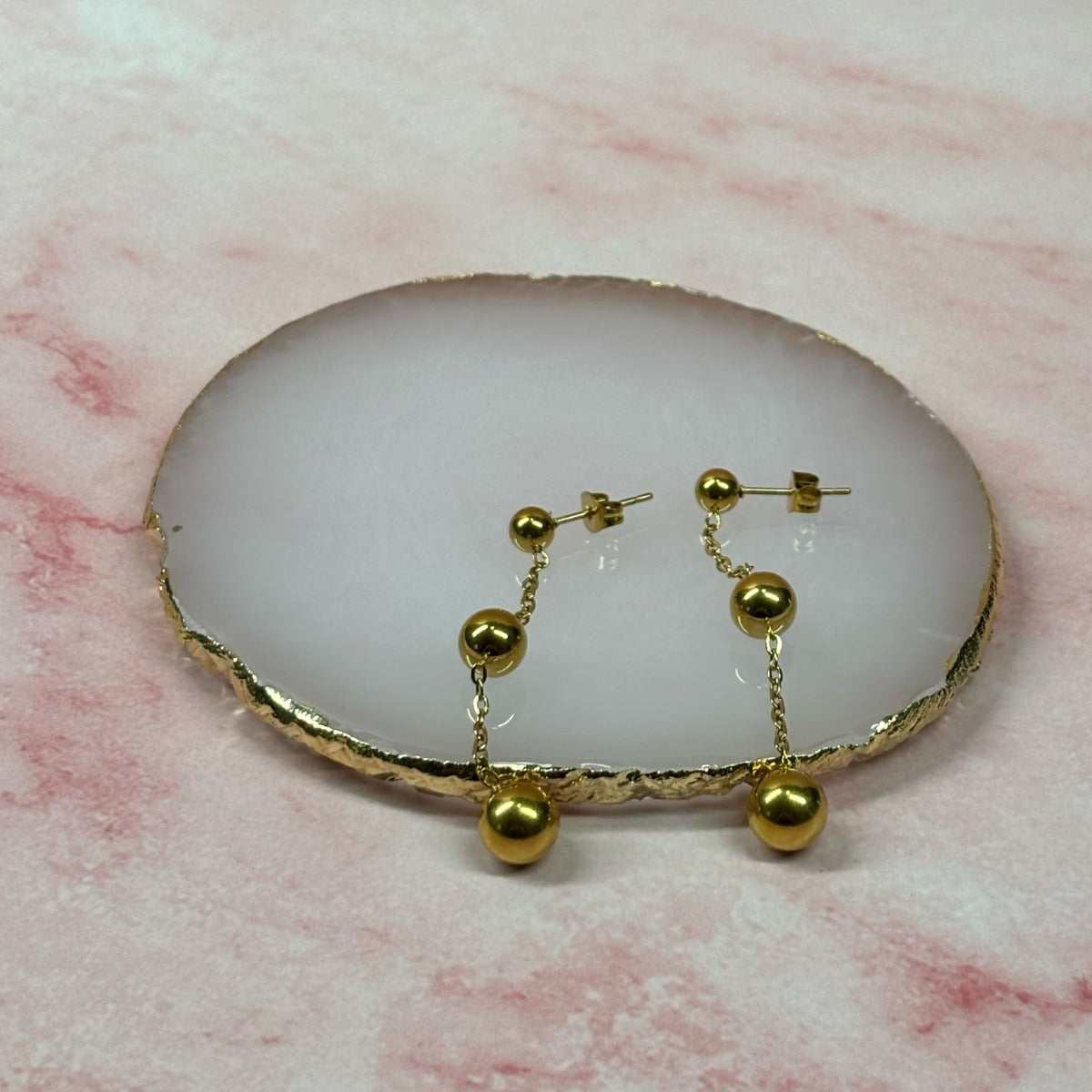 Aros Mujer Acero Inoxidable Color Dorado Elegantes Moda Chic