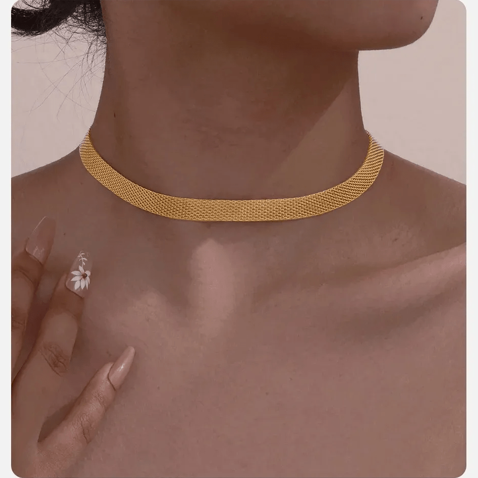 Collar Acero Inoxidable Dorado Mujer Enchapado Elegante