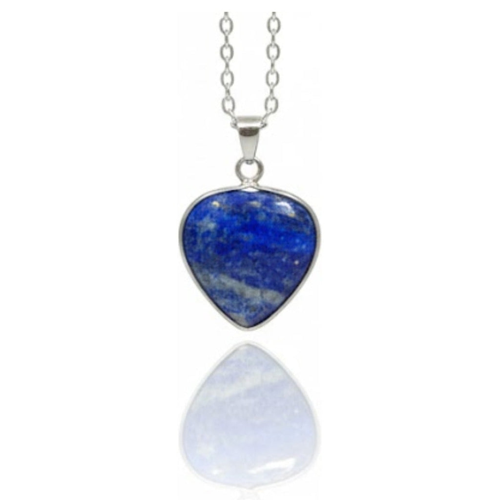 Collar Corazón Lapislázuli Piedra Natural Acero Inoxidable