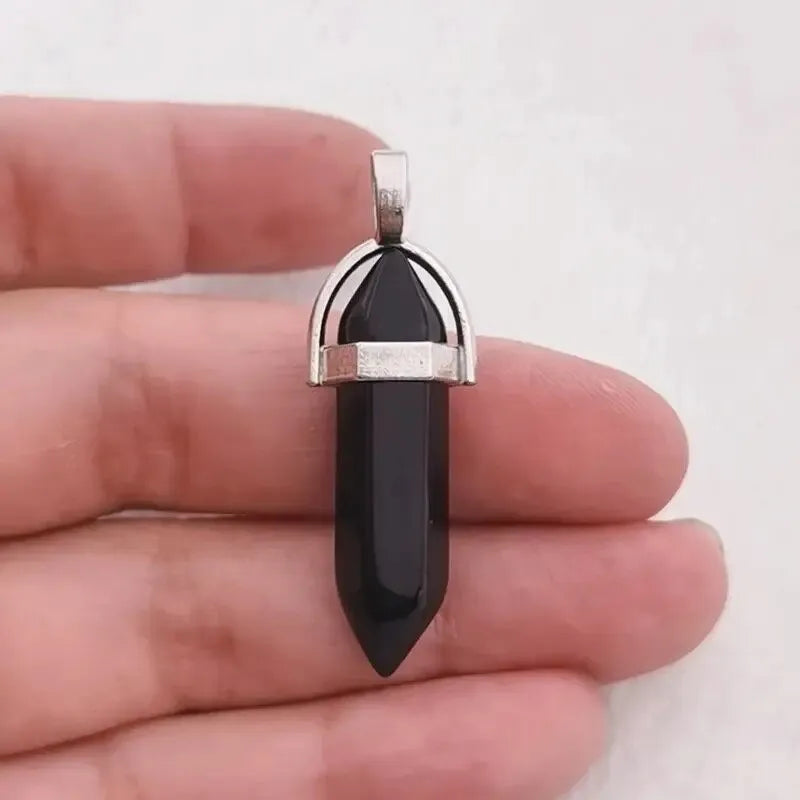 Collar de Obsidiana Natural y Acero Inoxidable para Protección Energética