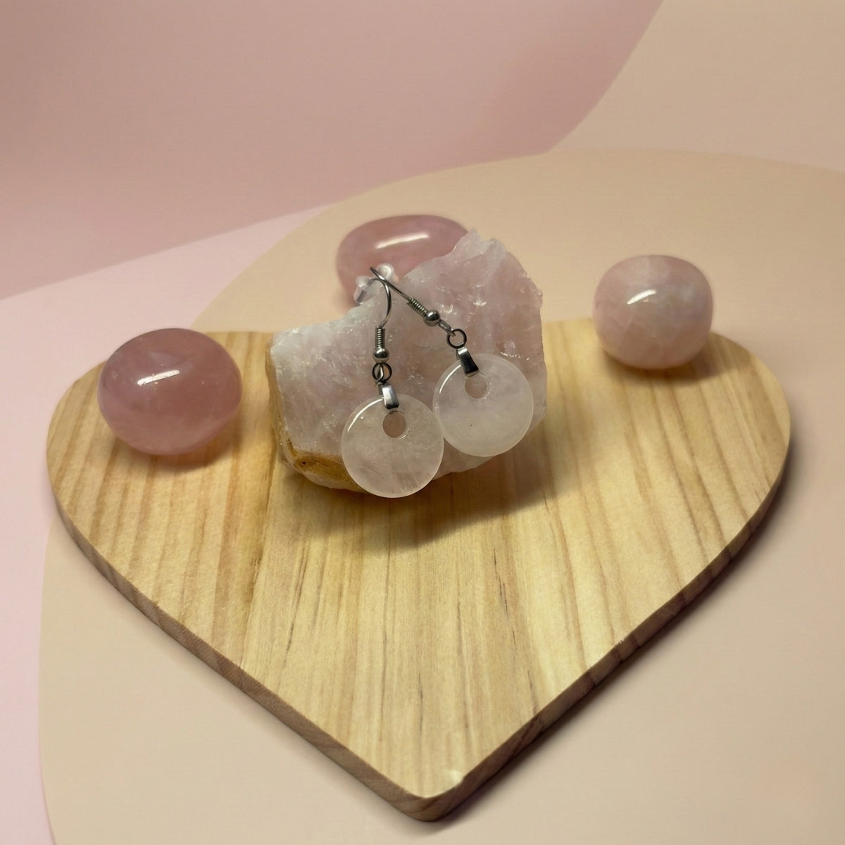 Aros de Cuarzo Rosa – Amor y Sanación