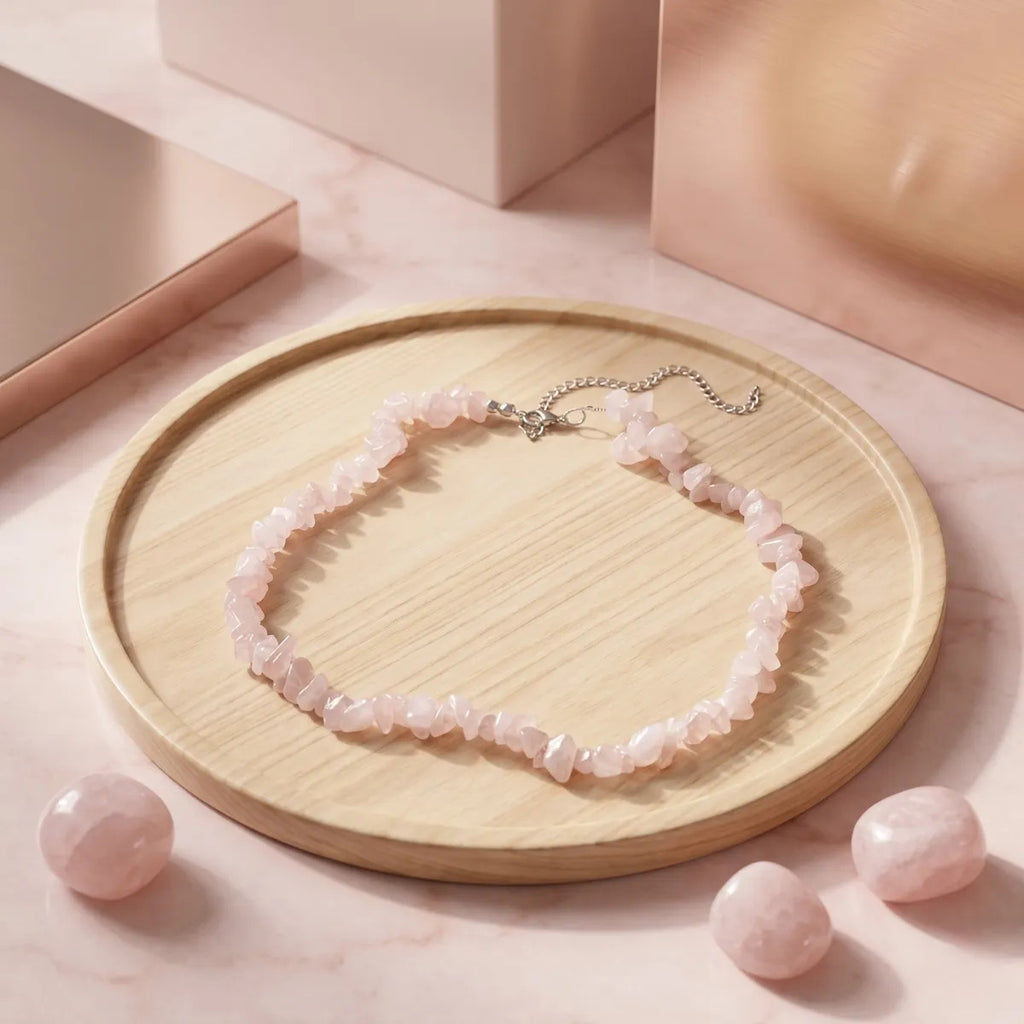 Collar de Cuarzo Rosa – Amor y Sanación