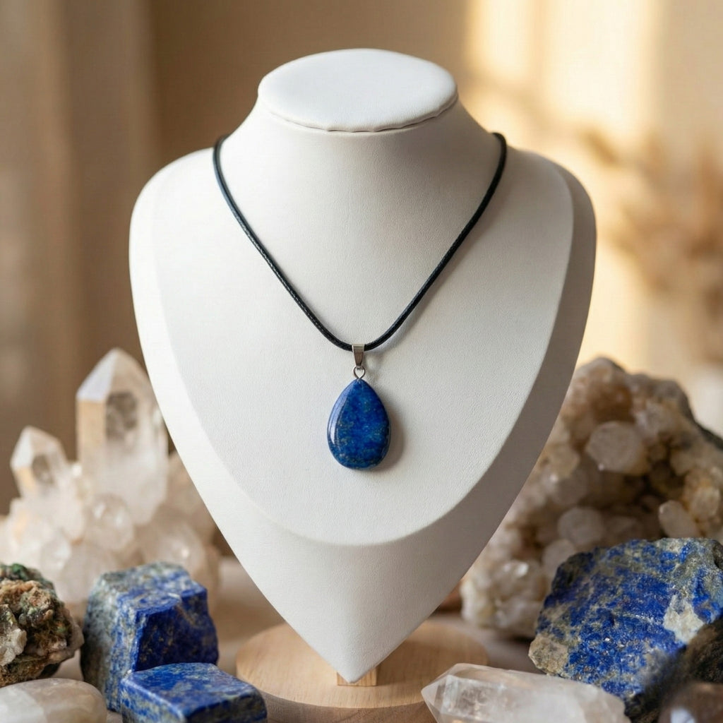 Collar de Lapislázuli Cuero PU