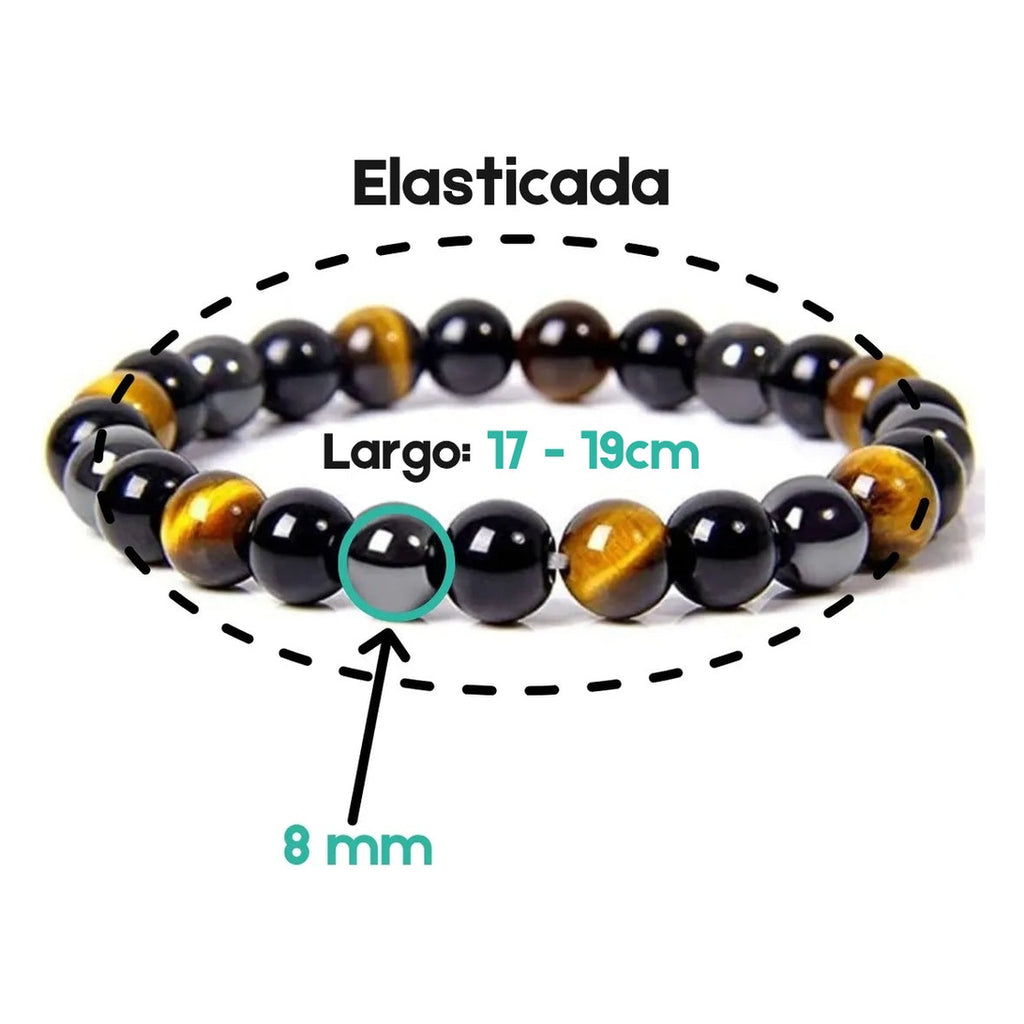Pulsera Triple Protección – Obsidiana y Hematita