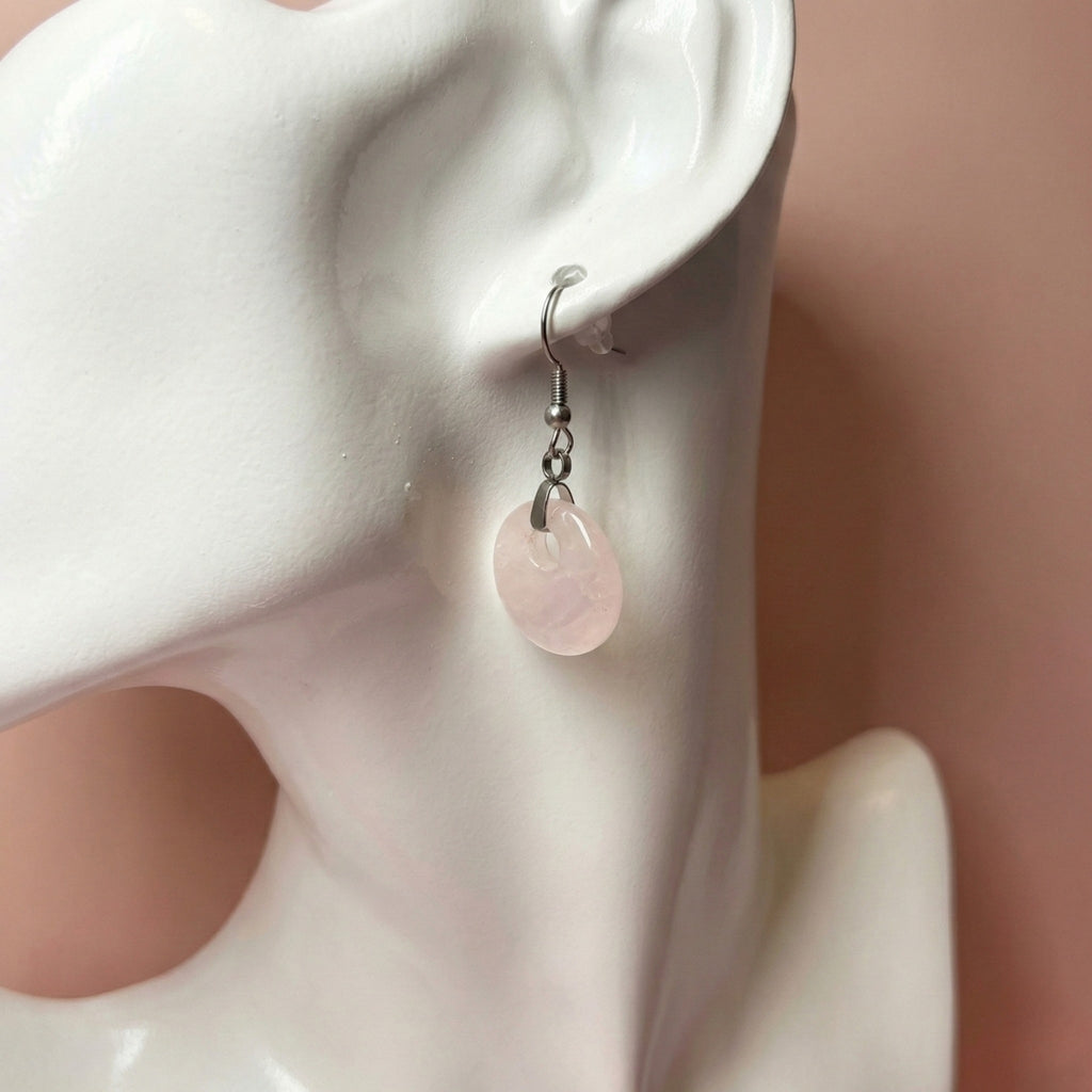 Aros de Cuarzo Rosa – Amor y Sanación