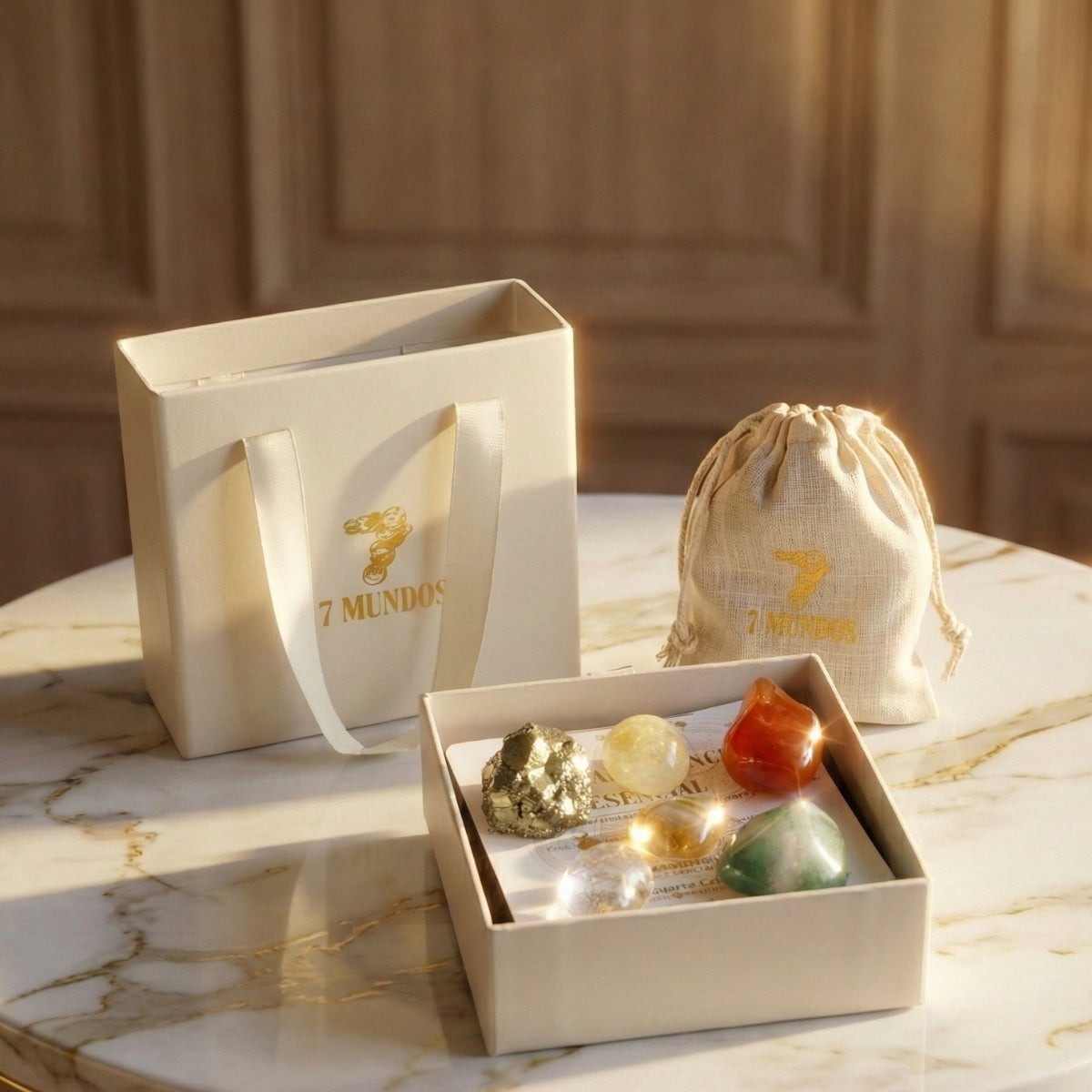 Set Piedras Naturales Abundancia Esencial Para Prosperidad