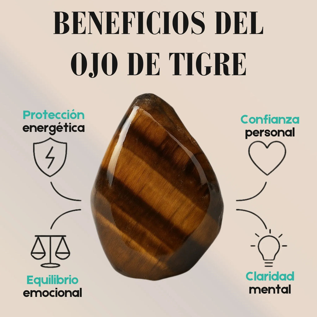 Pulsera Hombre Ojo De Tigre Piedra Natural Cuero Pu