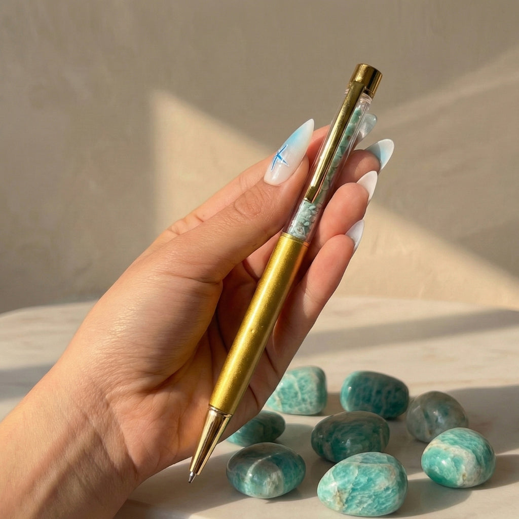 Lápiz con cristal de Amazonita – Calma