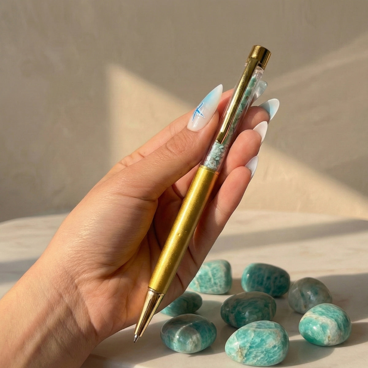 Lápiz con cristal de Amazonita – Calma
