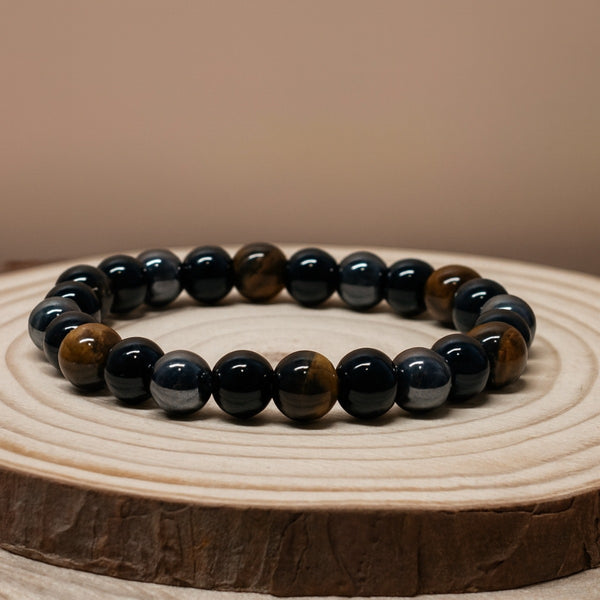Pulsera Triple Protección – Obsidiana y Hematita