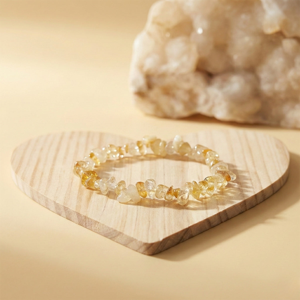 Pulsera Chips de Citrino Natural para Abundancia y Prosperidad