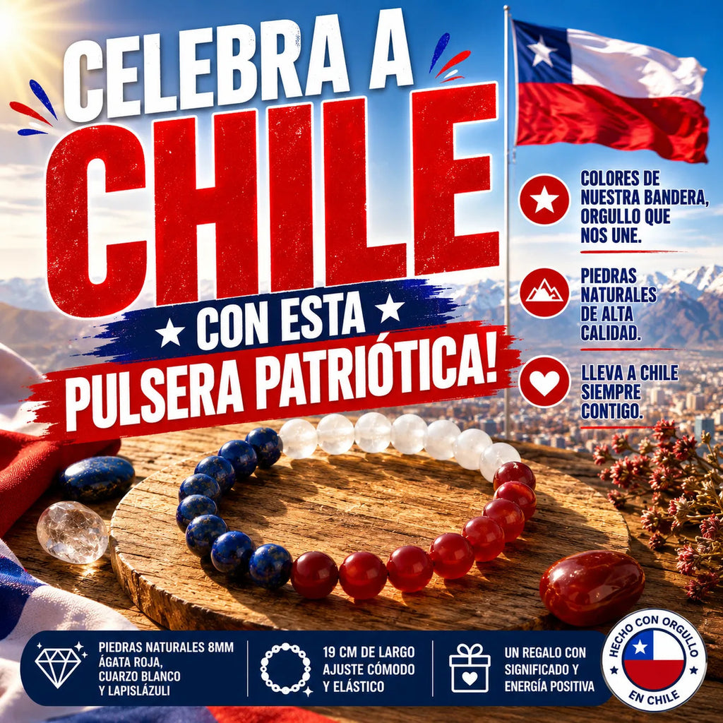 Pulsera Piedras Naturales Chile Tricolor Ágata Lapislázuli