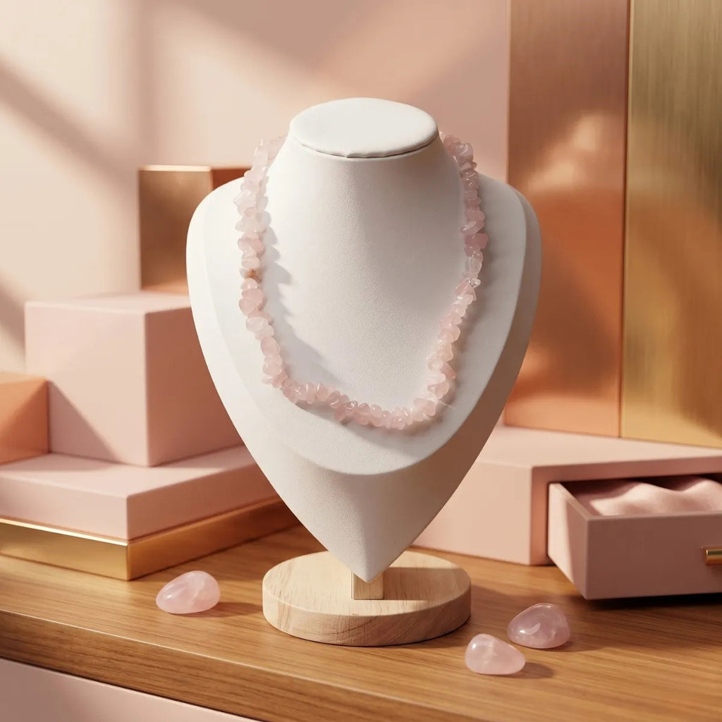 Collar de Cuarzo Rosa – Amor y Sanación