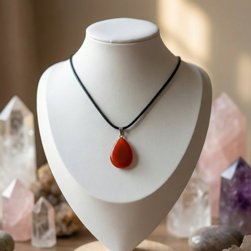 Collar de Cornalina Cuero PU