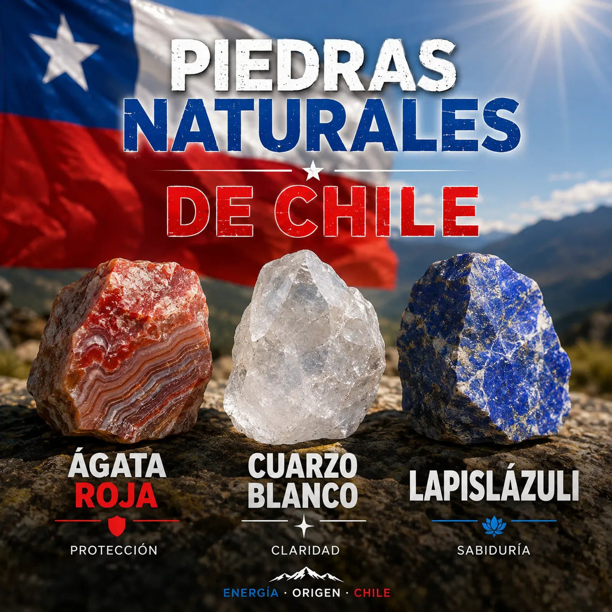 Pulsera Piedras Naturales Chile Tricolor Ágata Lapislázuli