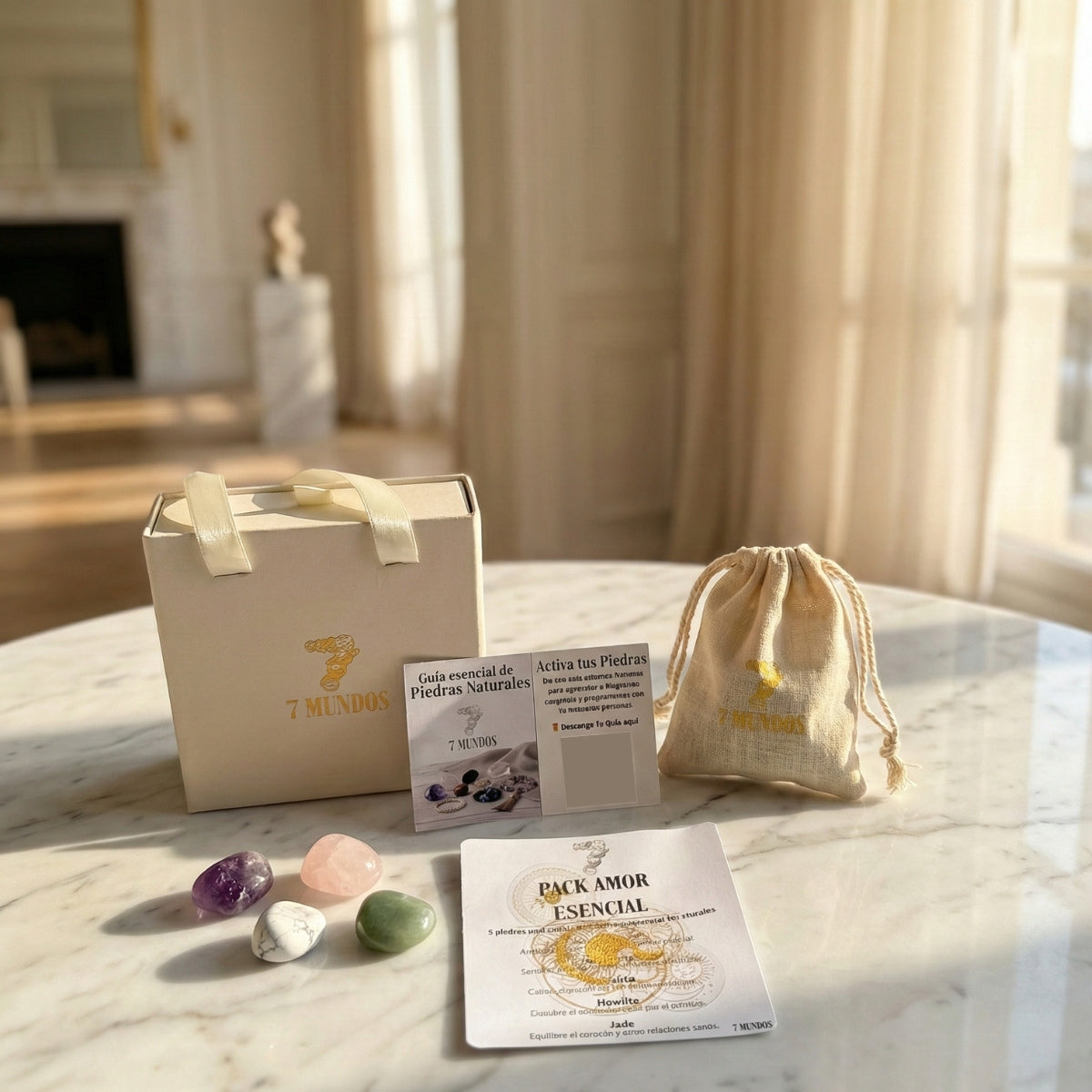 Set 5 Piedras Naturales Amor Esencial Amor Propio 7 Mundos