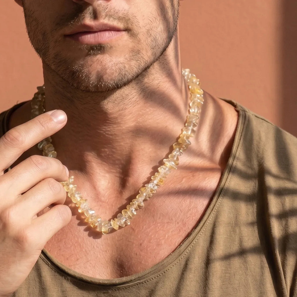 Collar Chips de Citrino – Abundancia y Éxito
