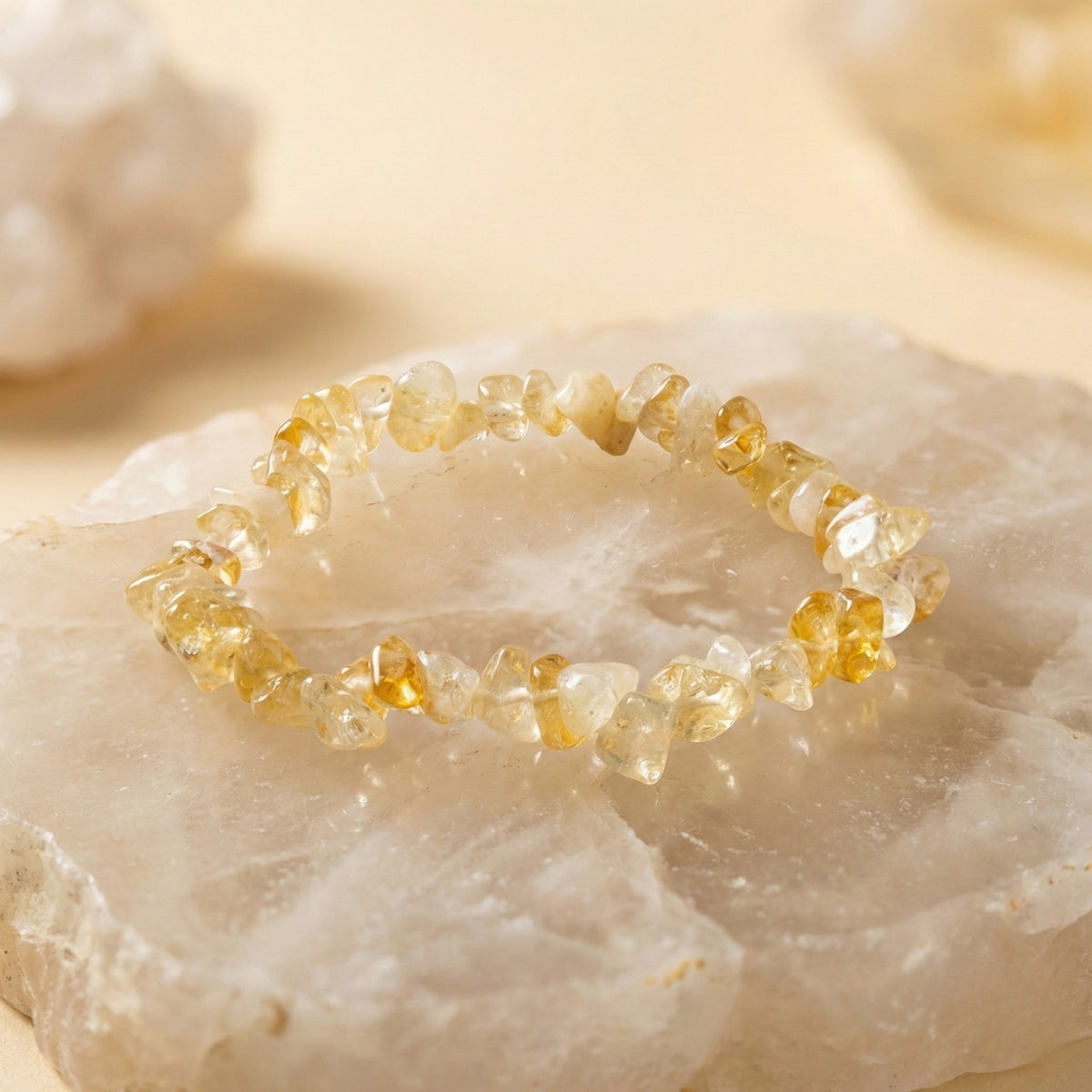 Pulsera Chips de Citrino Natural para Abundancia y Prosperidad