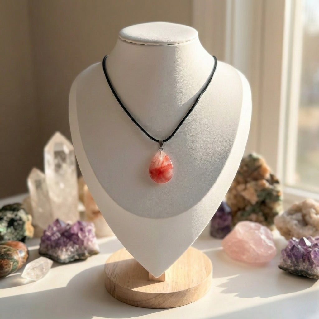 Collar de Cuarzo Cherry Gota – Energía y Amor