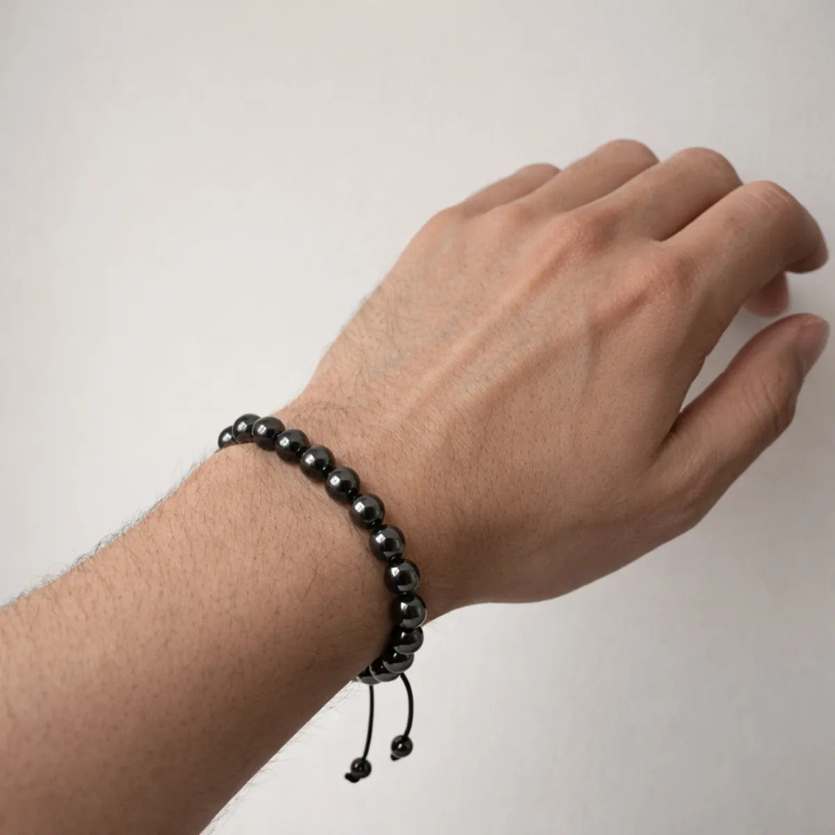 Pulsera Hematita Ajustable Piedra Natural Protección Unisex