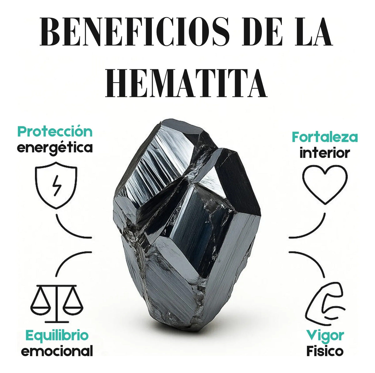 Pulsera Hematita Ajustable Piedra Natural Protección Unisex