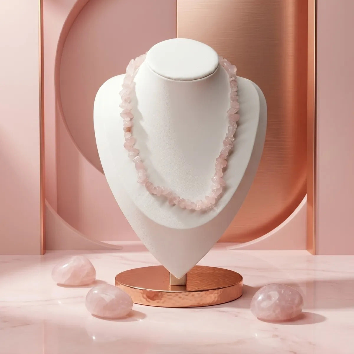 Collar de Cuarzo Rosa – Amor y Sanación