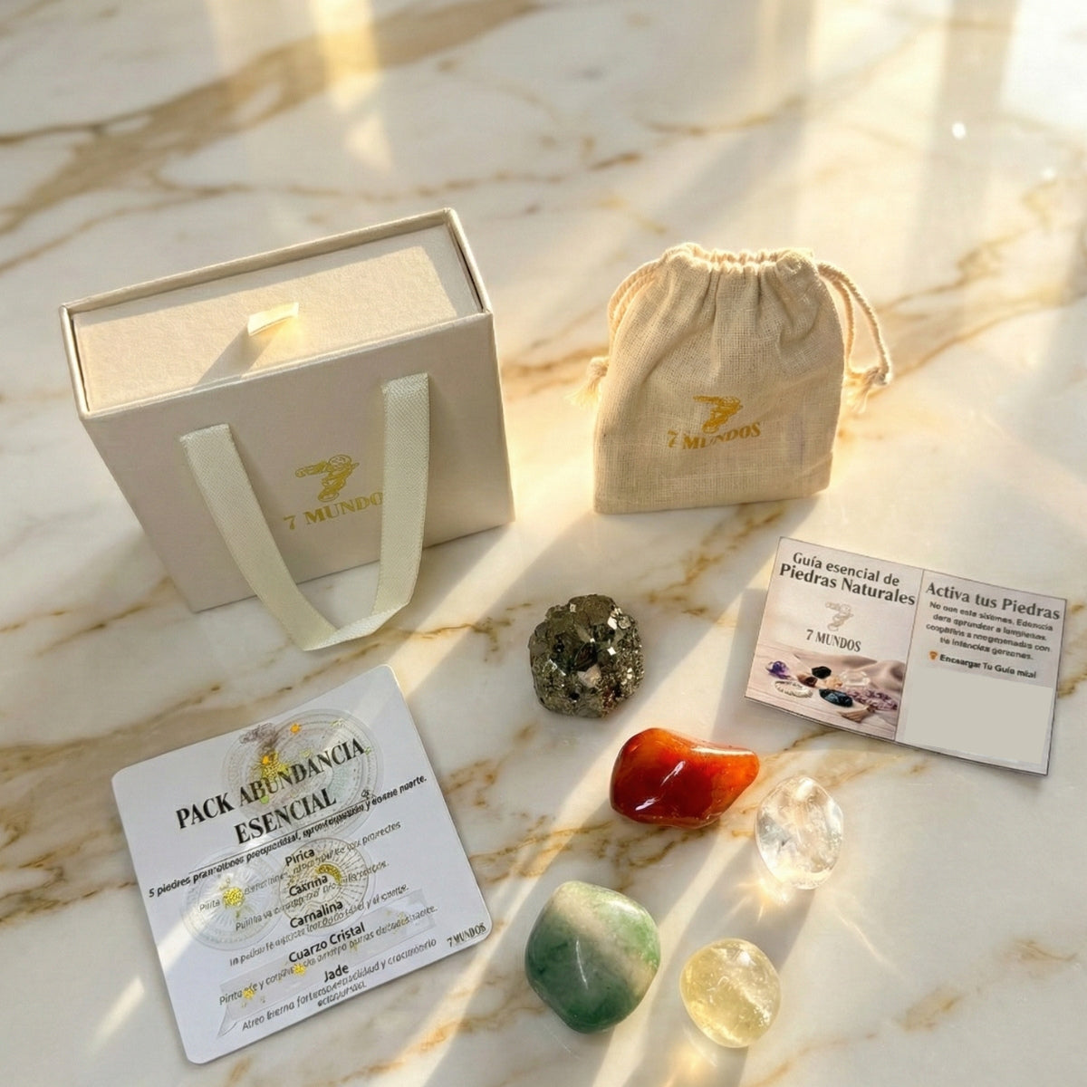 Set Piedras Naturales Abundancia Esencial Para Prosperidad