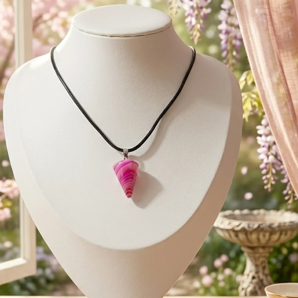 Péndulo de Ágata Fucsia – Energía y Alegría