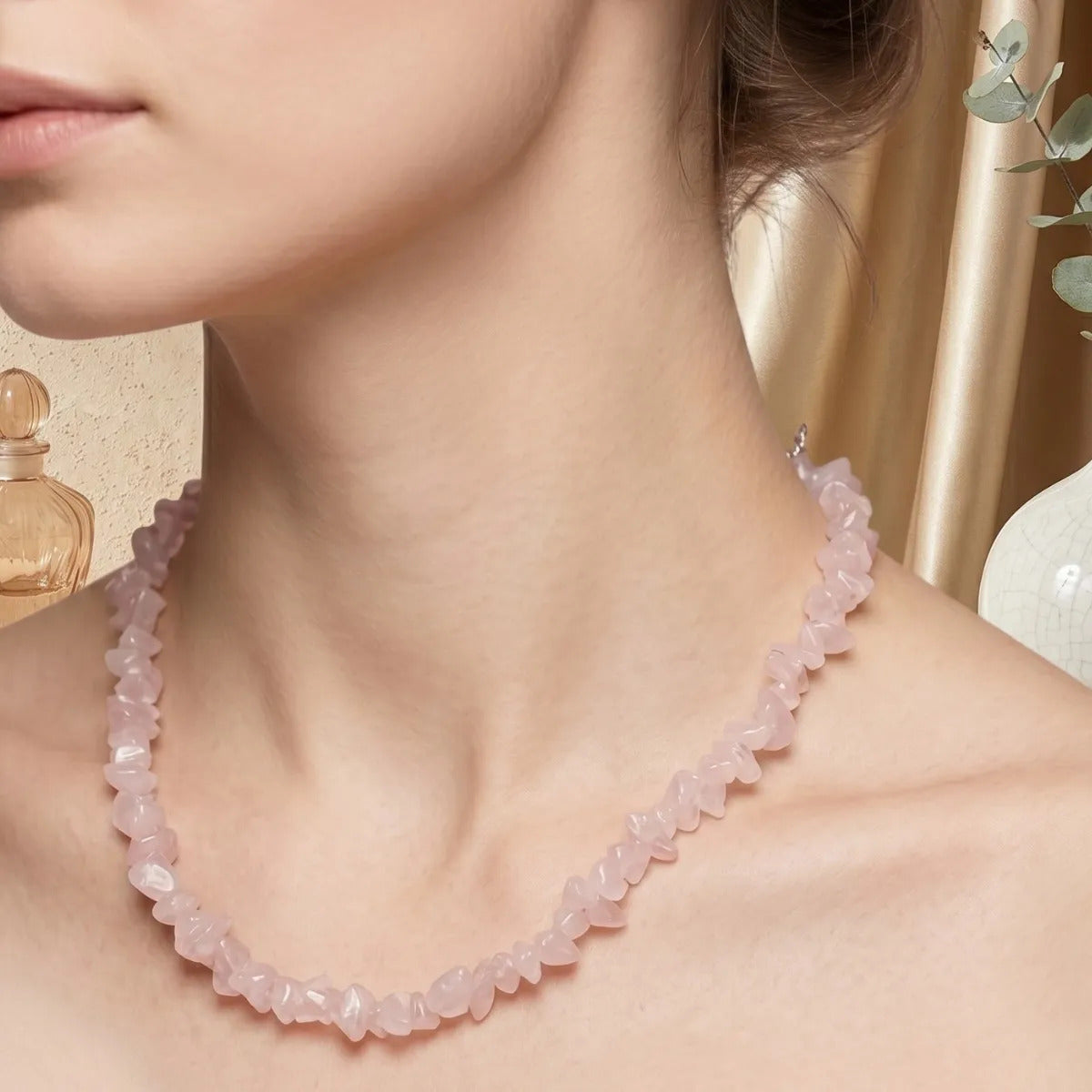 Collar de Cuarzo Rosa – Amor y Sanación