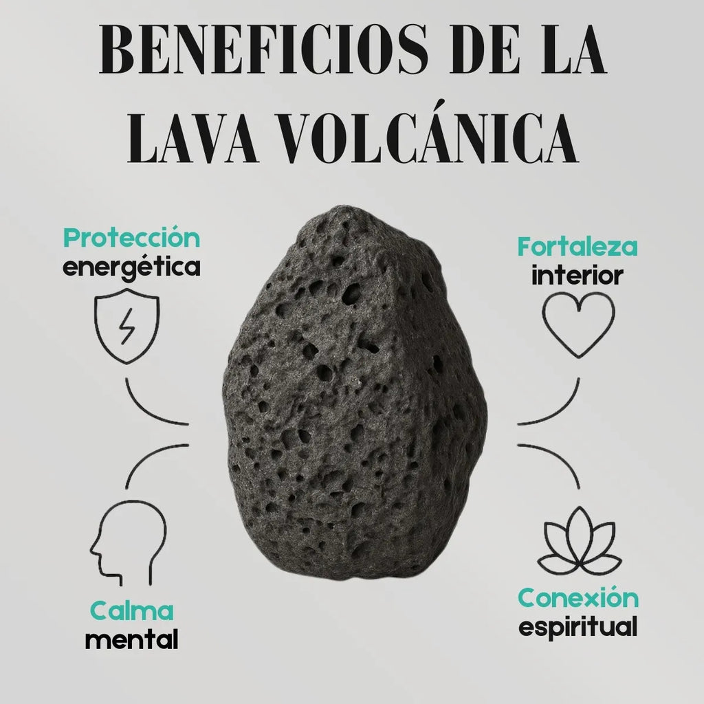 Pulsera de Lava Volcánica Cuero PU – Estabilidad