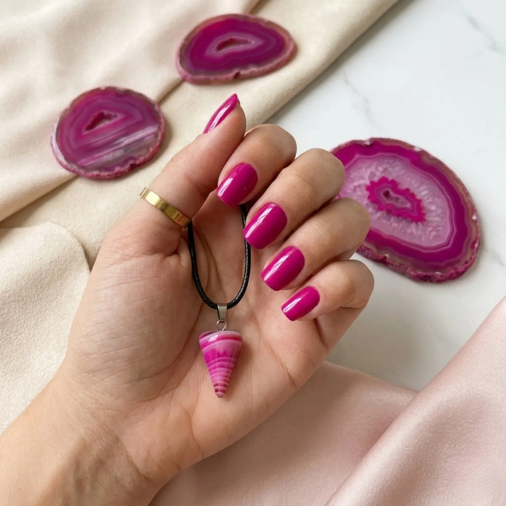 Péndulo de Ágata Fucsia – Energía y Alegría