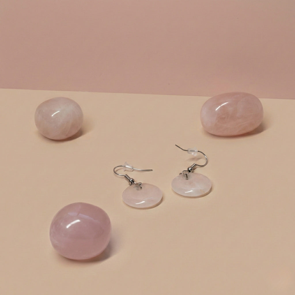 Aros de Cuarzo Rosa – Amor y Sanación