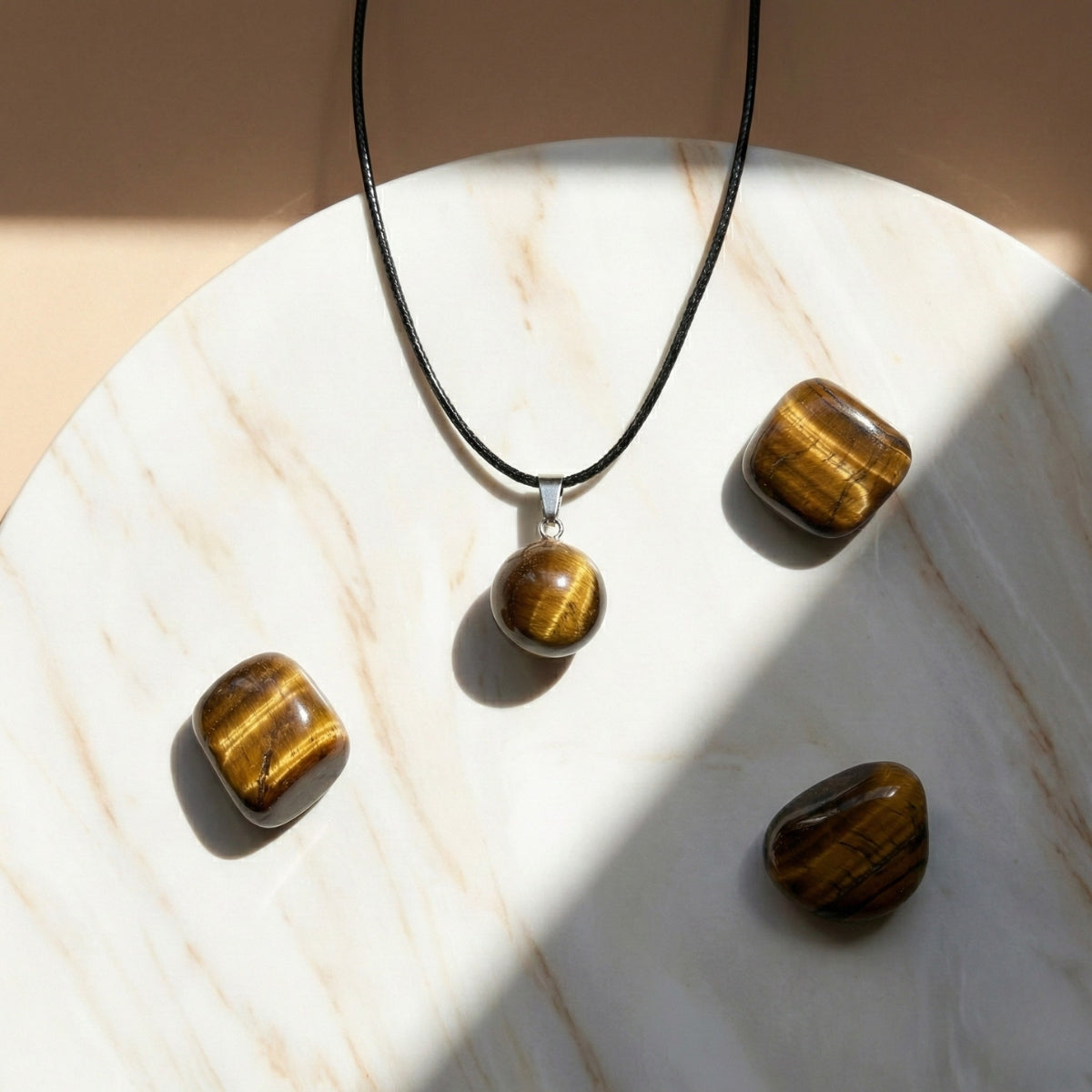 Collar de Ojo de Tigre Cuero PU