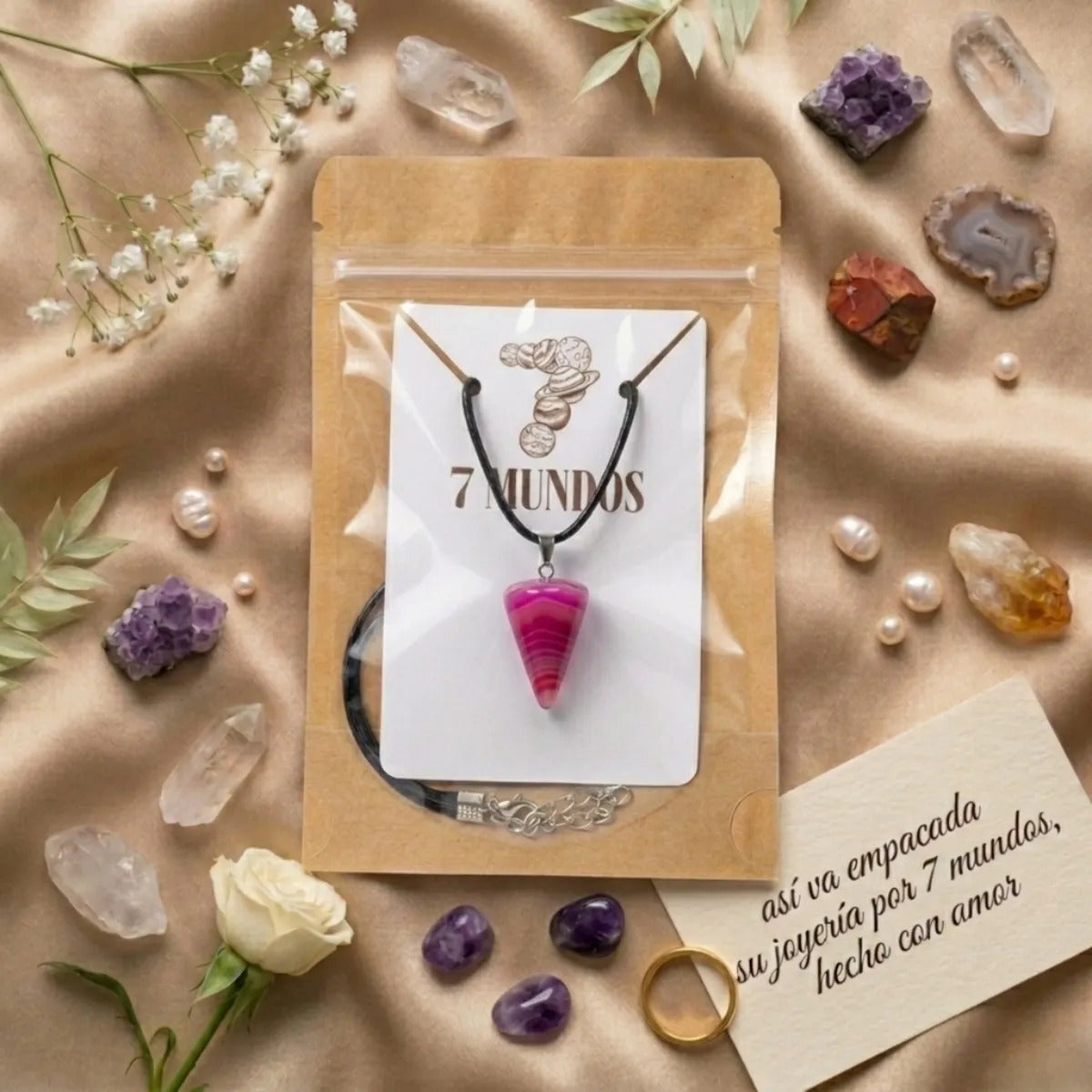 Péndulo de Ágata Fucsia – Energía y Alegría