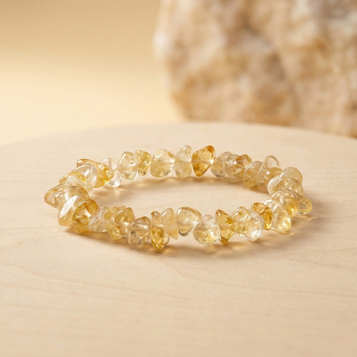 Pulsera Chips de Citrino Natural para Abundancia y Prosperidad
