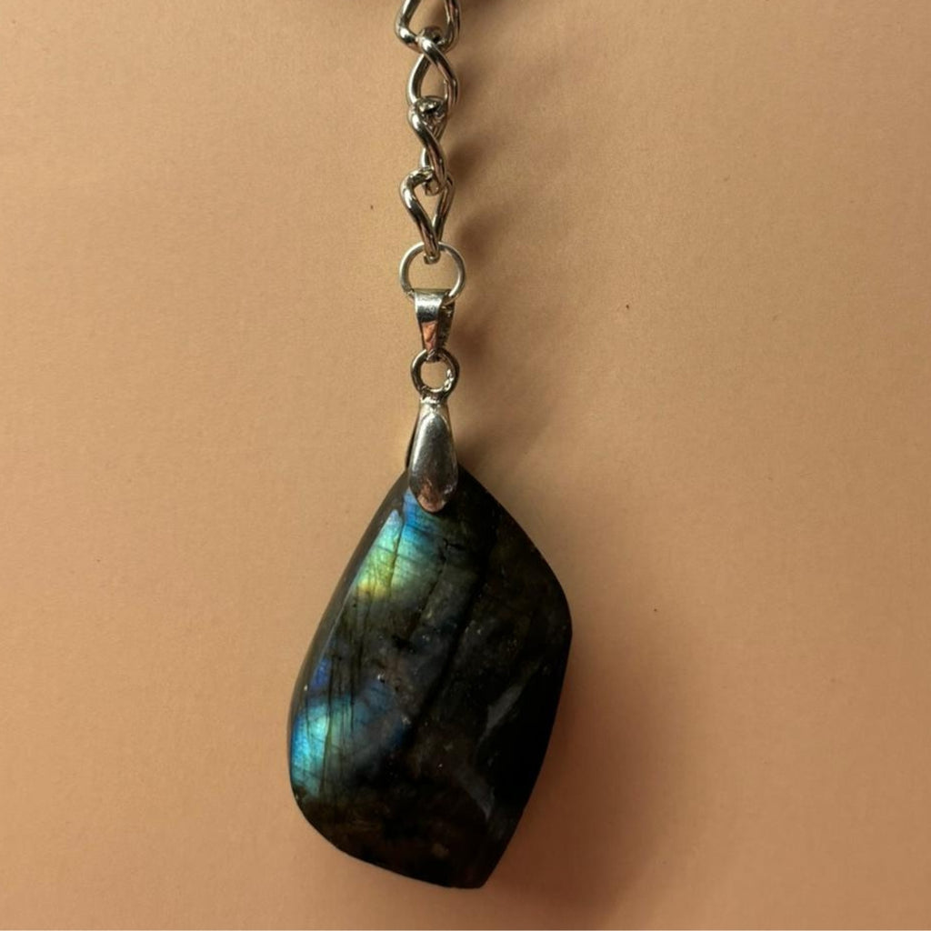 Llavero Labradorita Piedra Natural Energética