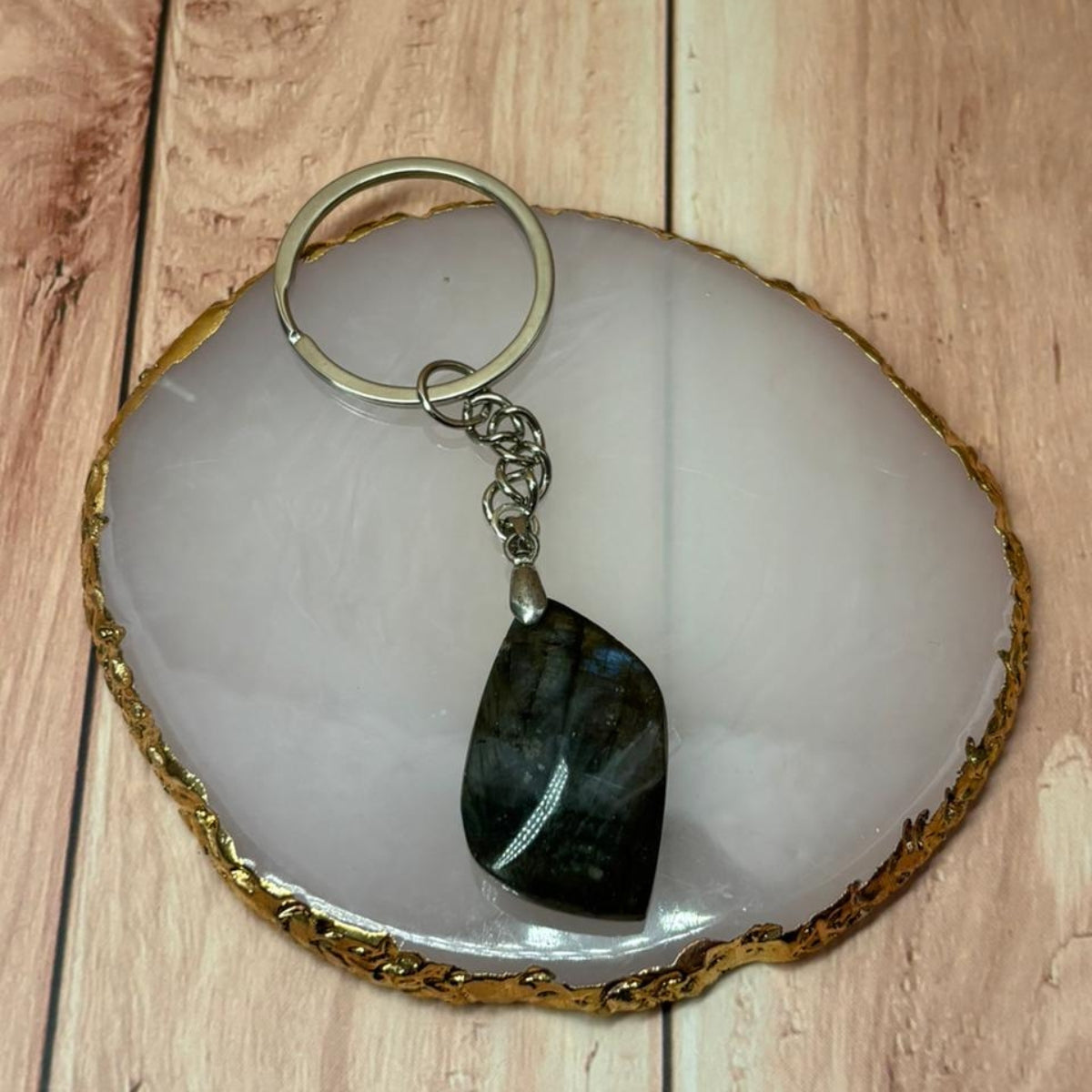 Llavero Labradorita Piedra Natural Energética