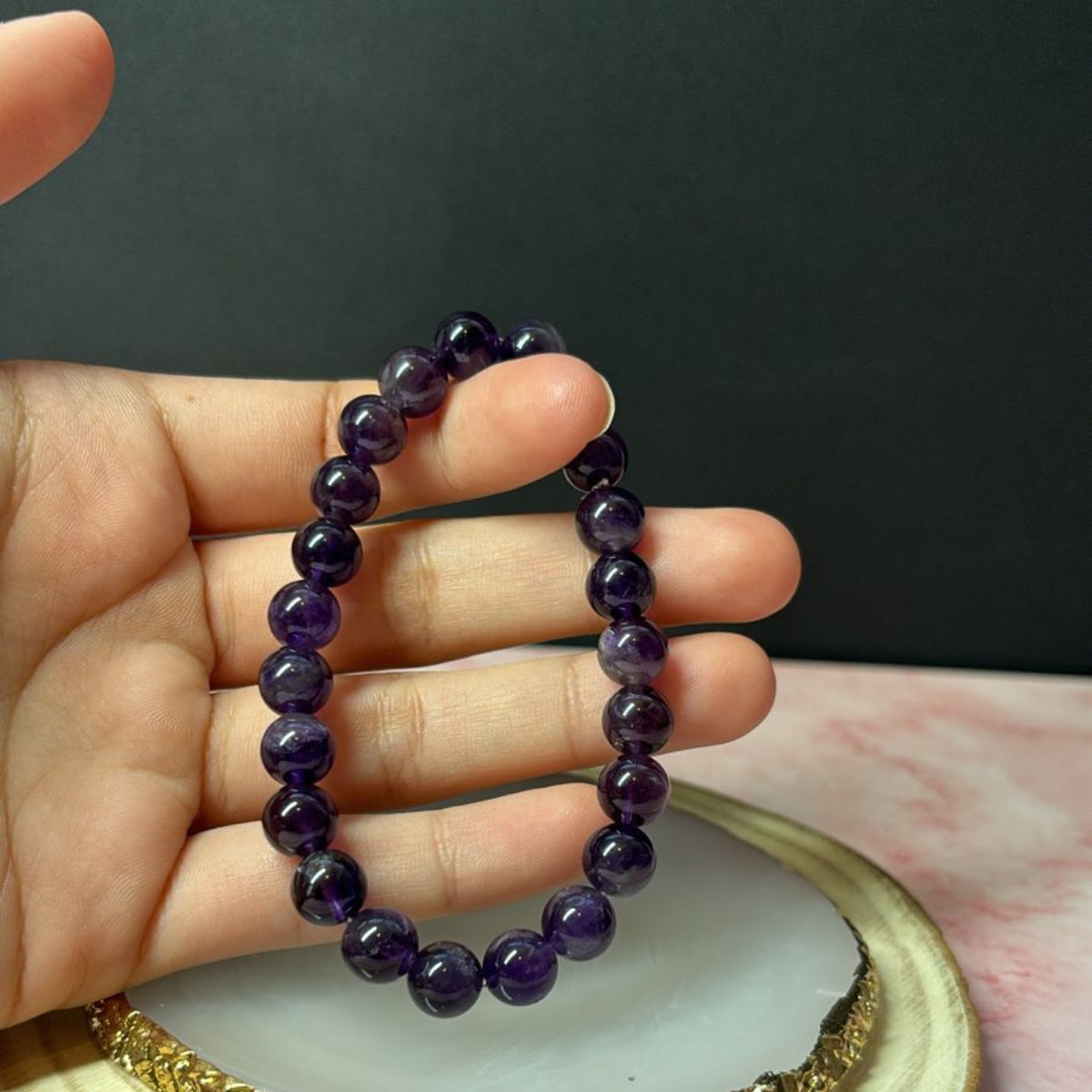 Pulsera Amatista Piedra Natural Primera Selección Premium
