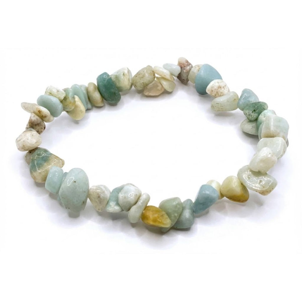 Pulsera Amazonita Piedra Natural Chips Calma Y Equilibrio