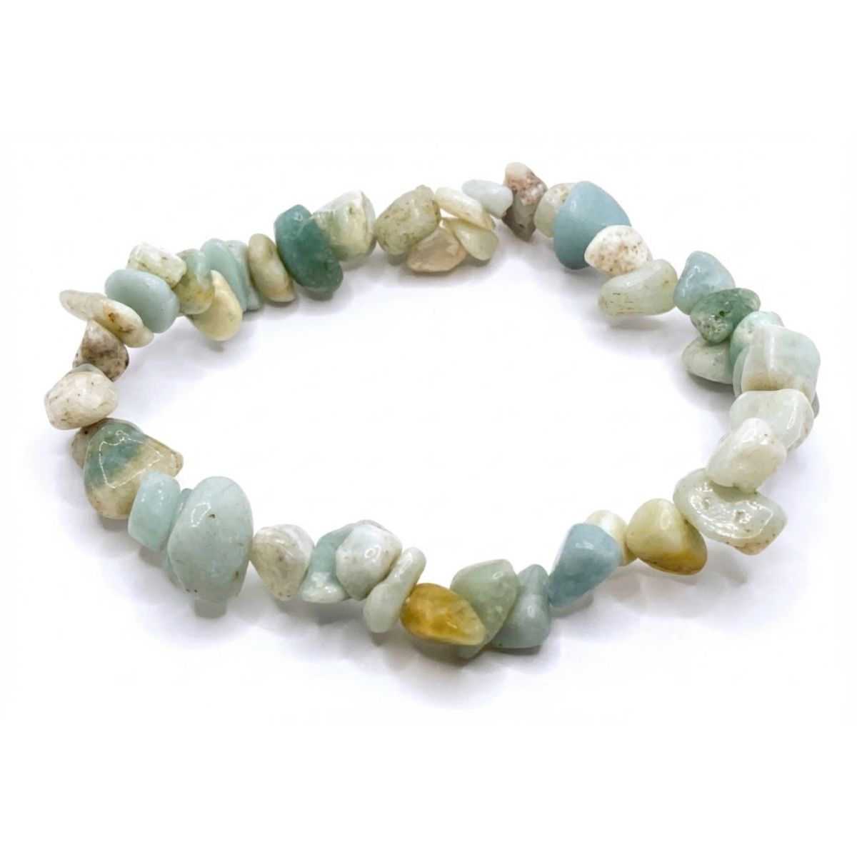 Pulsera Amazonita Piedra Natural Chips Calma Y Equilibrio