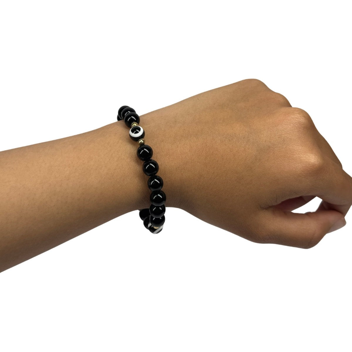 Pulsera Contra El Mal De Ojo Piedra Natural Energética Negra