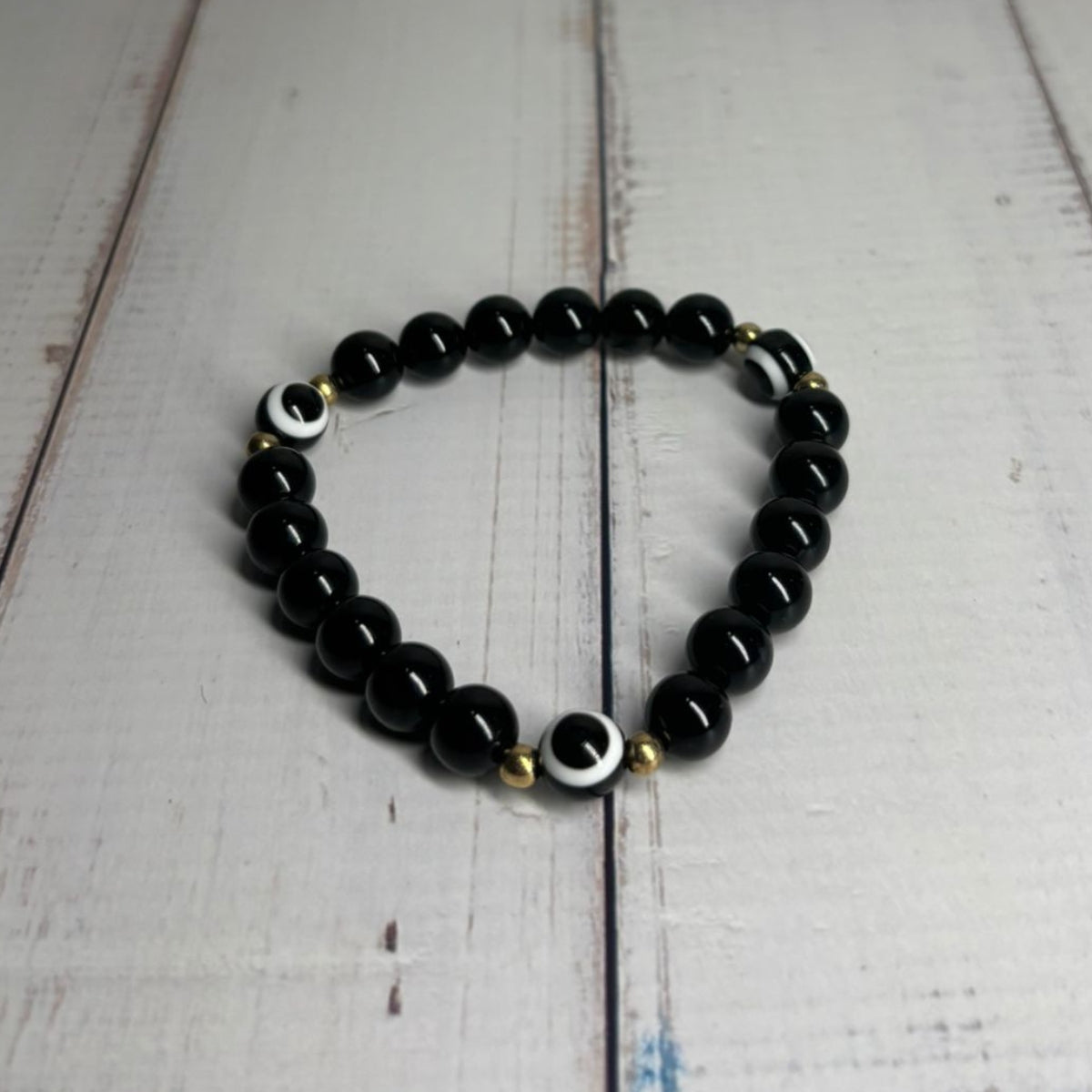 Pulsera Contra El Mal De Ojo Piedra Natural Energética Negra