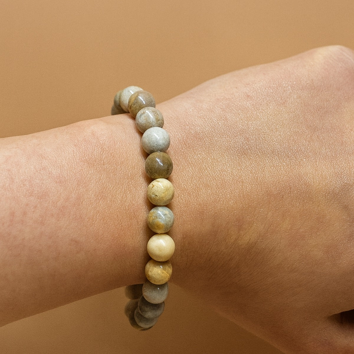 Pulsera Coral Fósil Piedra Natural Energía Unisex