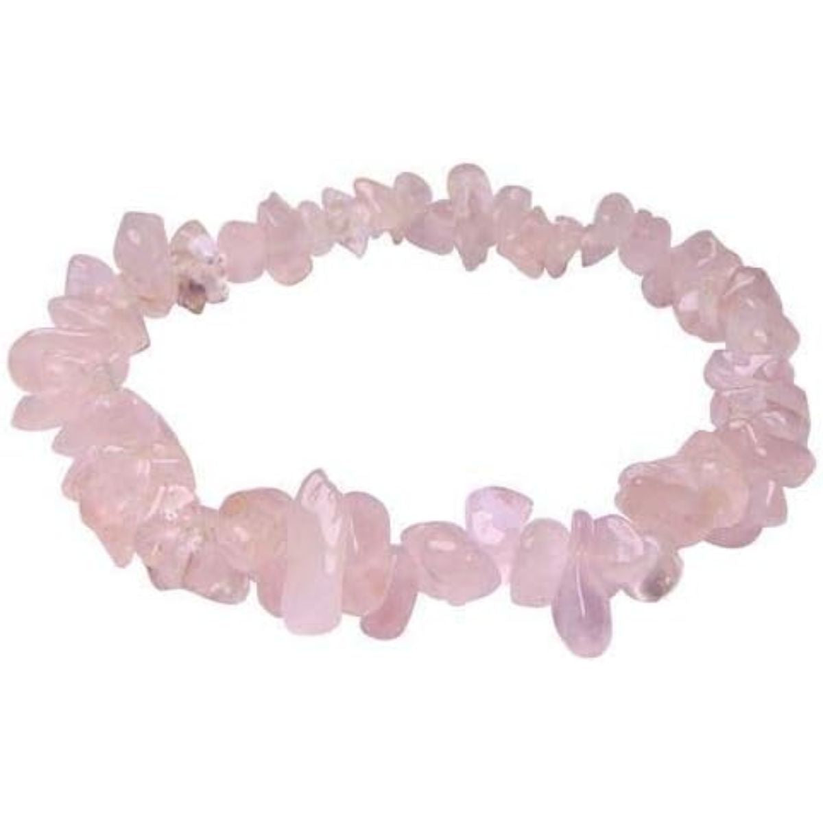 Pulsera Cuarzo Rosa Chips Irregulares Piedra Natural