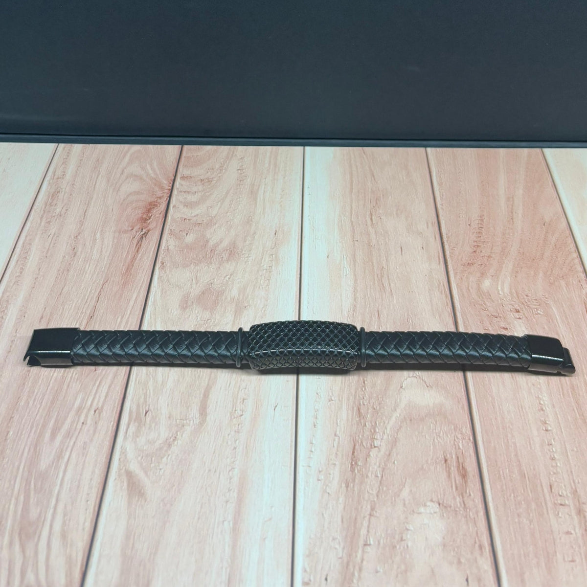 Pulsera De Cuero Genuino Y Acero Inoxidable Elegante Hombre