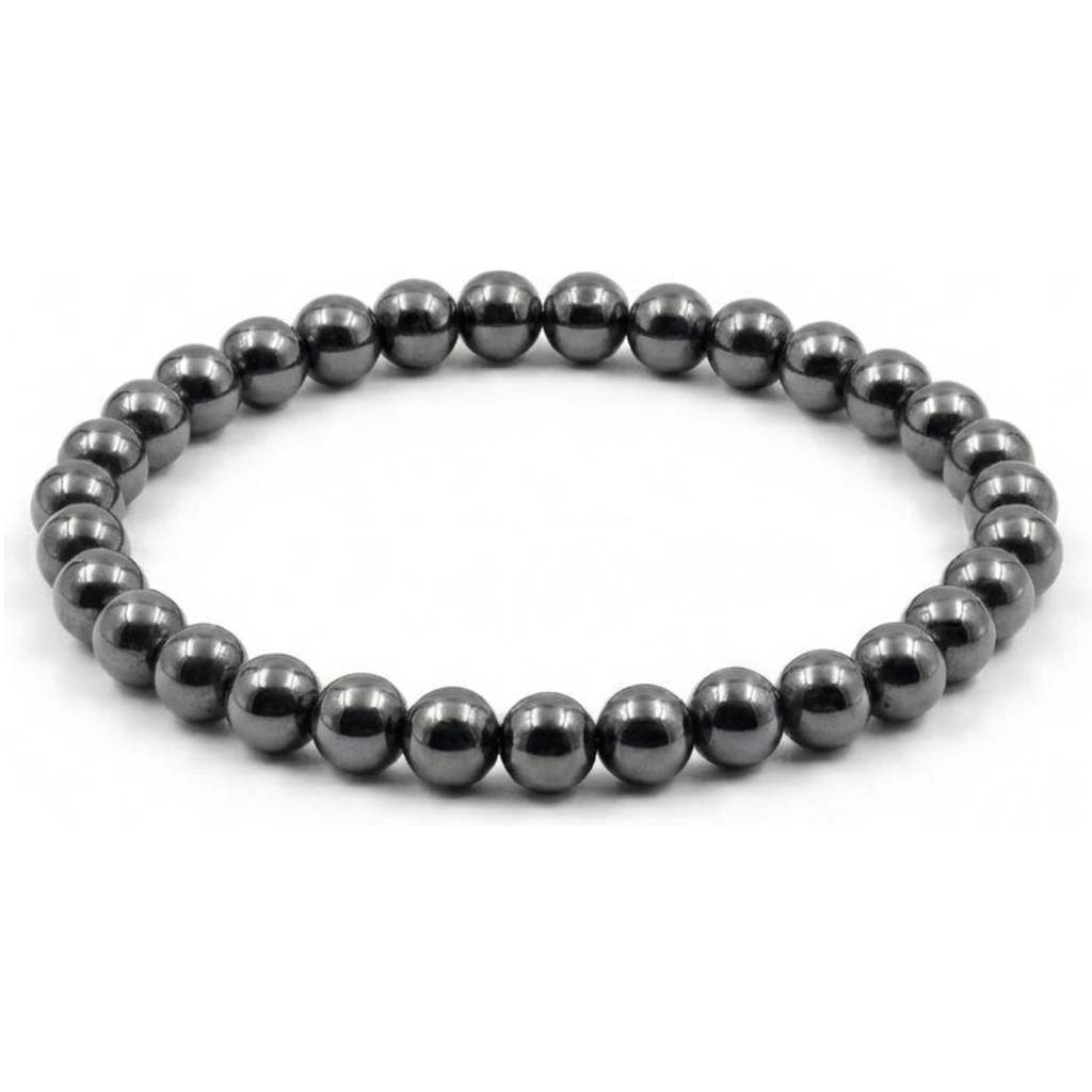 Pulsera Hematita Natural 6mm Para Protección Y Fuerza