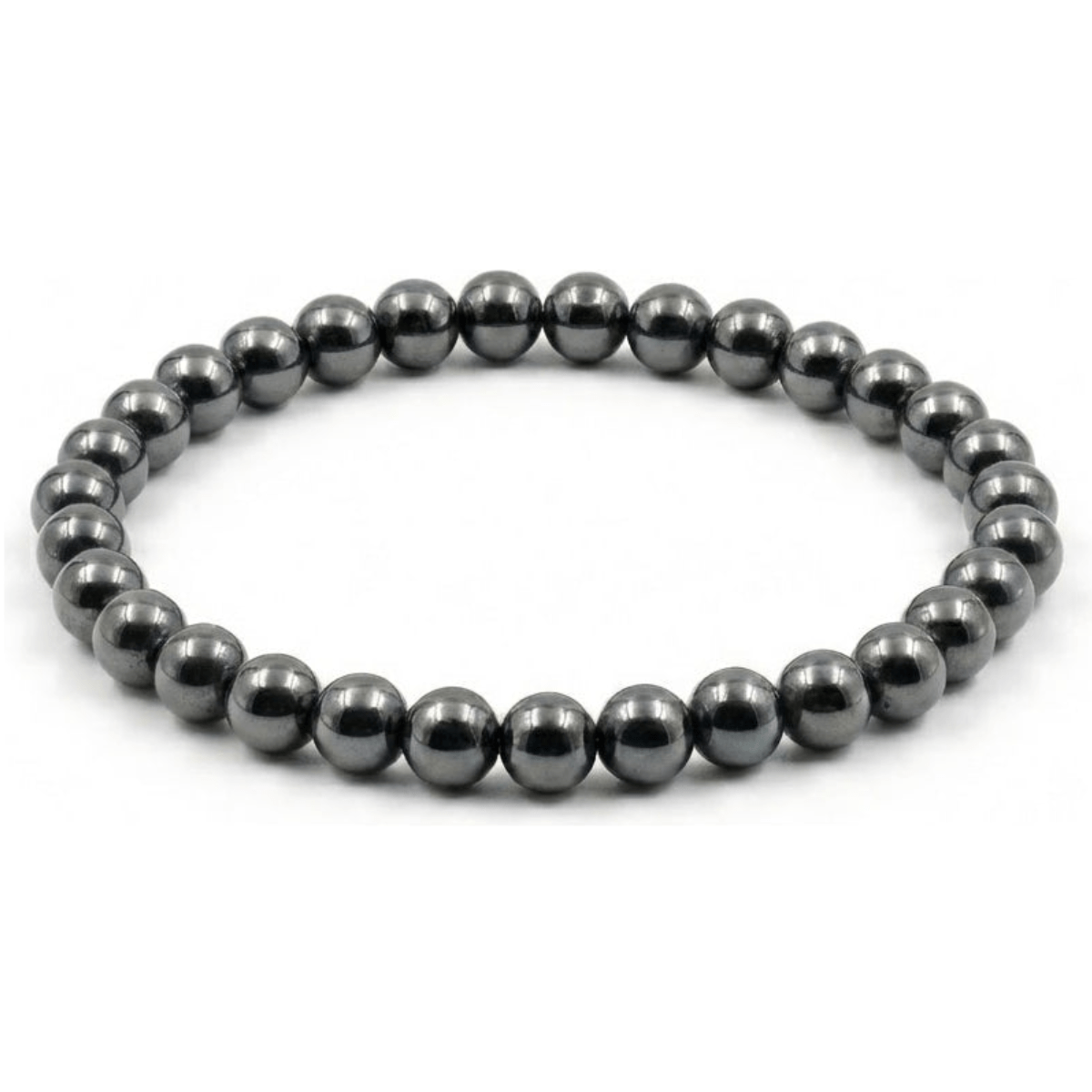 Pulsera Hematita Natural 6mm Para Protección Y Fuerza